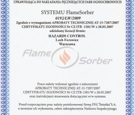 Licencja Wykonawcy Uprawniająca Do Nakładania Pęczniejących Farb Ogniochronnych
